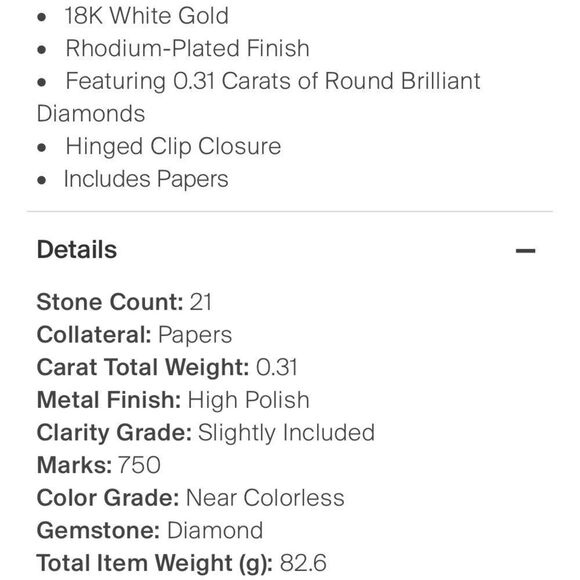 Tamara Comolli 18k Drop White Gold Lariat Necklace Pave White Diamonds Clasp - Picture 4 of 6